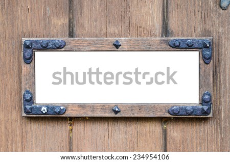 Blank billboard for advertising on wood wall
