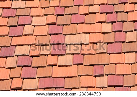 Red Clay Tile Roof as background