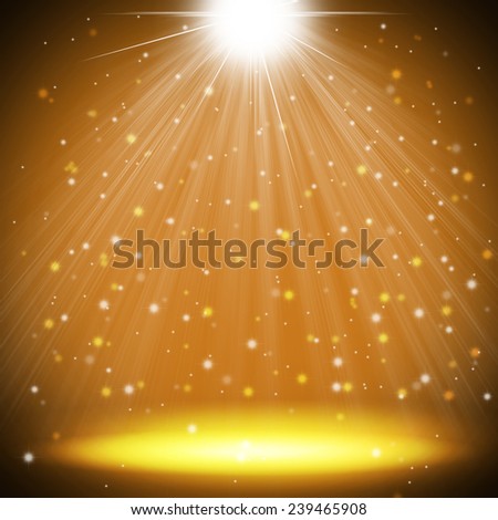 gold stage light as christmas background