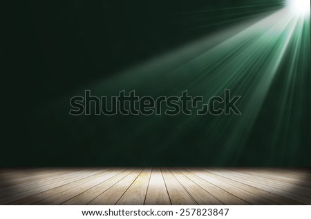 green stage light as background