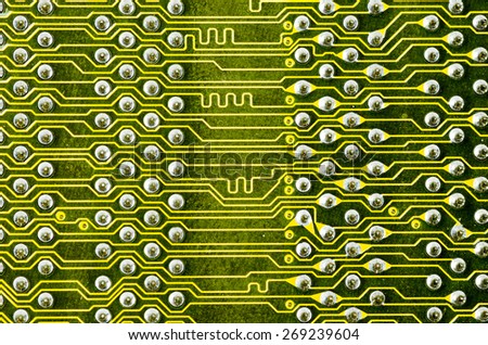 lines and solder joints of the modern circuit board