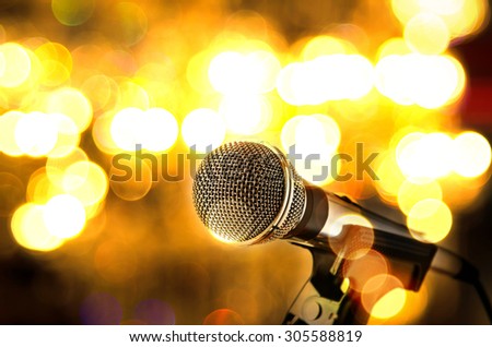 microphone on bokeh background