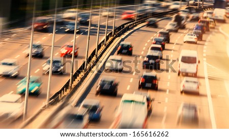cars on highway (blurred)