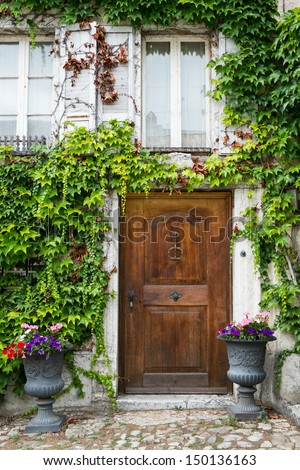 Front Door of an Old Switzerland Cottage House