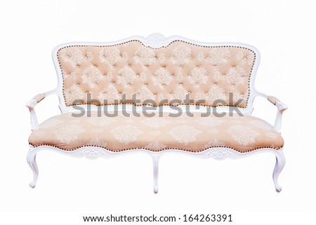 vintage style sofa isolated on white background