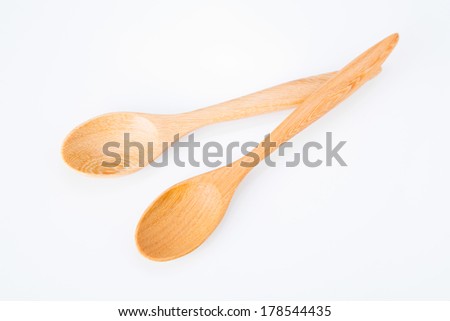Wooden spoon, Kitchen utensil - Kitchen supply - Kitchen equipment on white glass