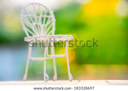 vintage chair with the garden background