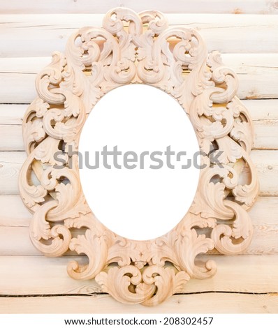 antique mirror frame isolated on white background