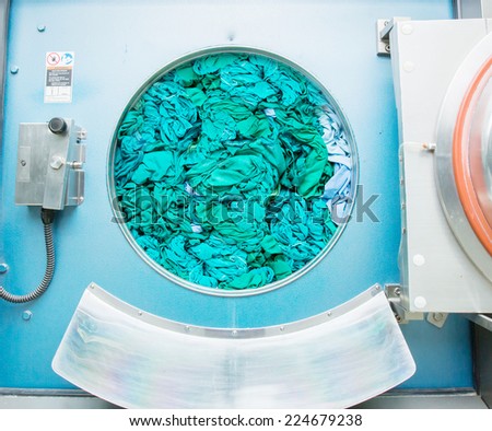 clothes in the dryer machine