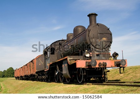 steam train engine in the countryside