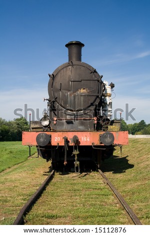 steam train engine in the countryside