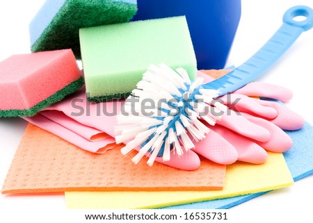 cleaning and sanitation products studio isolated