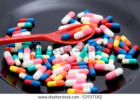 pills on the plate