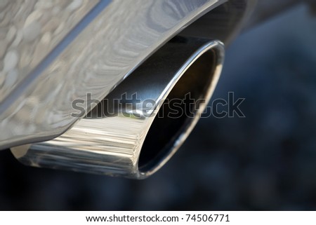  Exhaust Smoke on Highway In Smoke Car Exhausts Pollution Of Environment By Muffler
