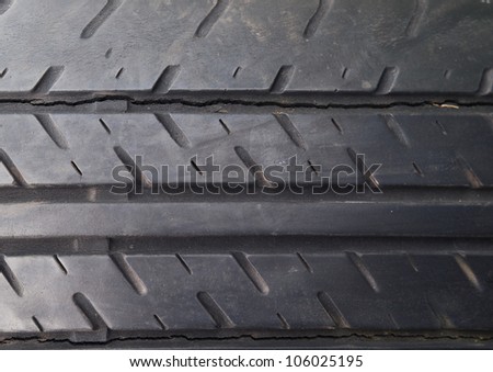 Old tire, tire tread.
