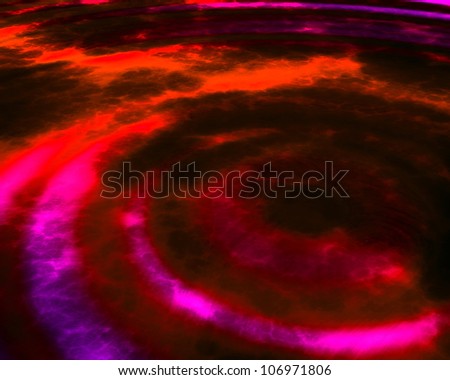 Glowing red spiral storm cloud like vortex. Science fiction type abstract background.