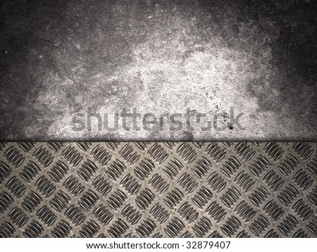 grunge texture wall and metal plate. demolition background.