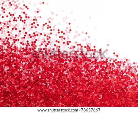 Micro red particles in liquid. high magnification macro.