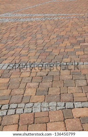 pavement Background of red and grey cobble stones