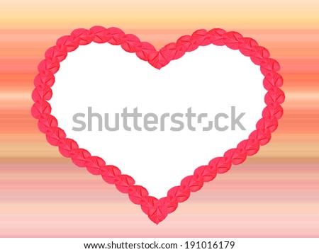love heart on striped background, in soft pastel colors