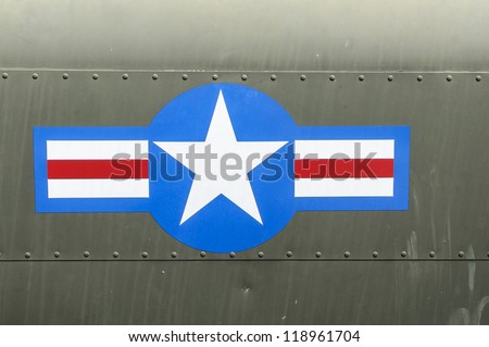 US. army logo on old air plane
