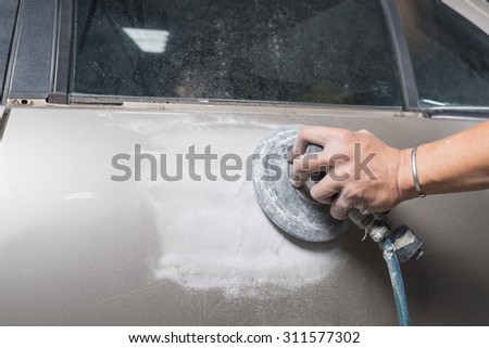 Car paint repair series : Sanding door paint