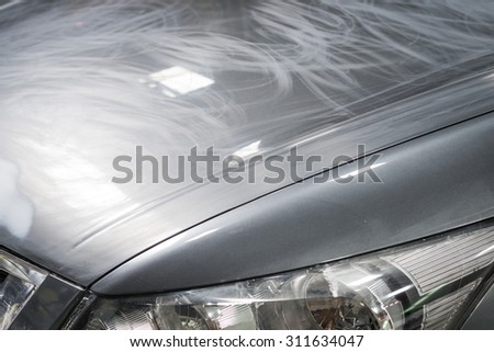 Car paint repair series : Damaged hood
