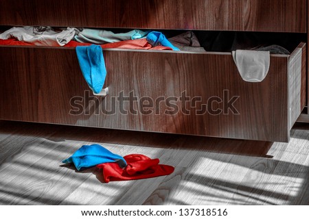 Drawer Filled With Clothes