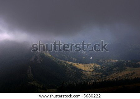 Stormy weather in Vladeasa Mountains (Romania).