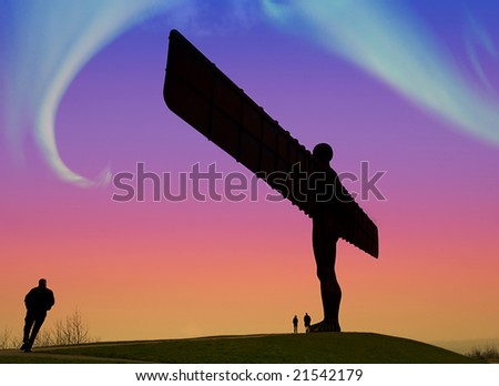 Northern Lights over the Angel Of The North