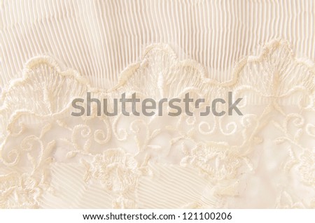 Marriage gauze on white embroidery pattern