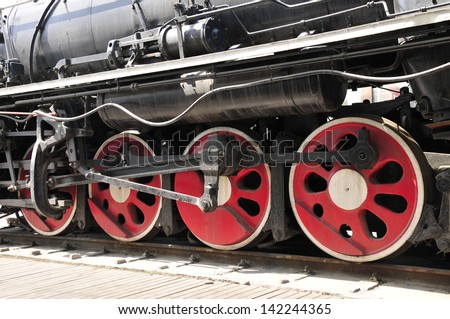 The wheels of the train