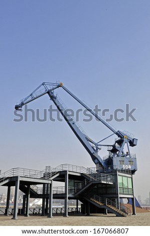 Crane in the industrial port in Shanghai, China