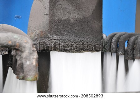 Industrial high pressure equipment from the flow of water in the pipe