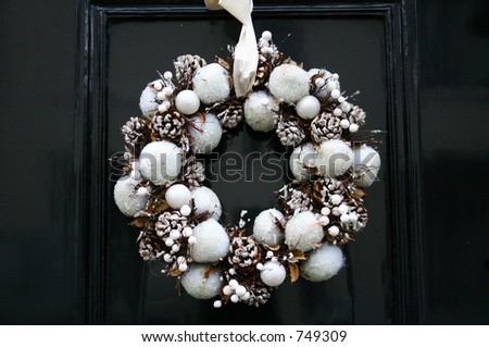 christmas wreath on door