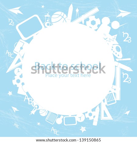 Seamless Pattern With Colorful School Icons On Background With Media Icons