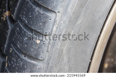 Automobile Tire Ready to Blow Up
