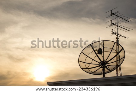 The Picture Satellite dish on Evening light.