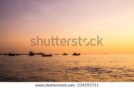 Evening fishing boats