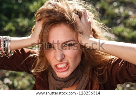 woman in rage