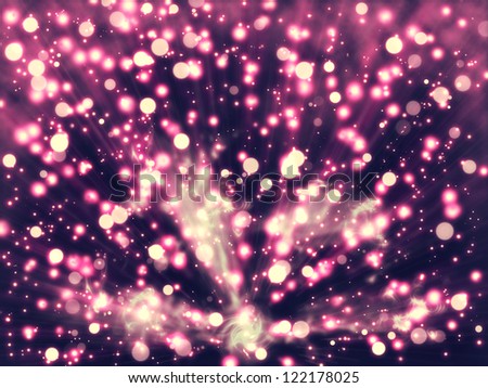 Illustration of light particle explosion abstract background.