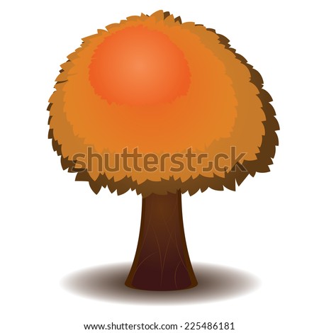 Abstract stylized tree with colorful leaves for season of autumn.