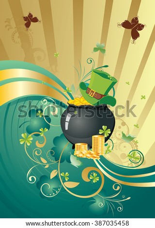 http://www.shutterstock.com/pic-387035458/stock-vector-decorative-gold-and-green-design-with-shamrock-for-st-patricks-day-holiday-background.html