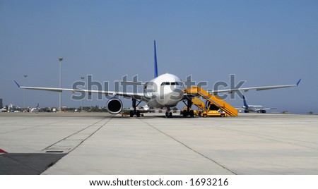 Airplane on airport ground