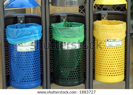 Recycle bins for paper,glass,metal,plastic