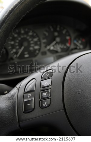 steering wheel with light and sound control buttons
