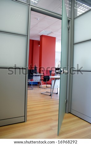 Entrance to a contemporary design office room