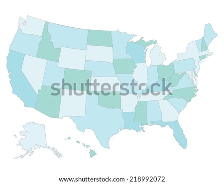 United States map of America Each city and border has separately and can be colored as desired United States map of America Each city and border has separately and can be colored as desired