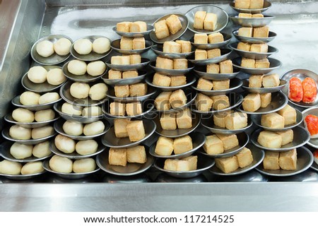 variety of dim sum, traditional Thai and Chinese breakfast