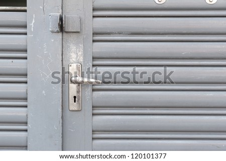 lever door handle on metal swing door